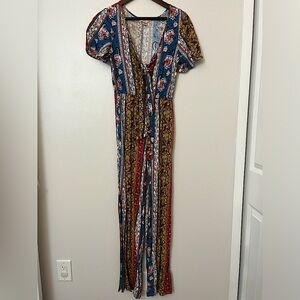 BAND OF GYPSIES Colorful Multiprint Jumpsuit